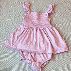 Ralph Lauren Dusty Pink Smocked Infant Dress